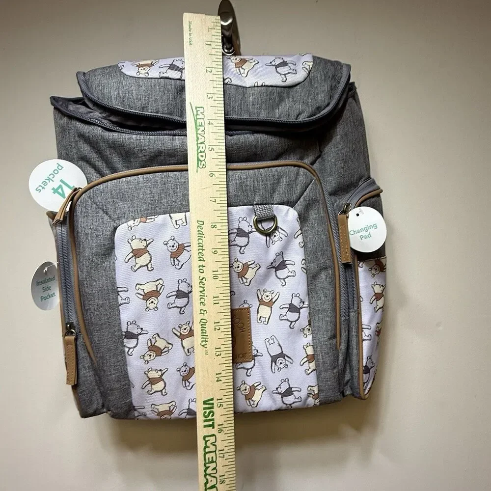 NEW Disney Baby Winnie the Pooh 14 pocket backpack diaper bag Cudlie DB30574